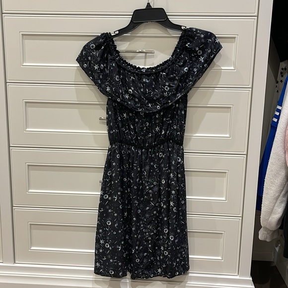 The Kooples Off the Shoulder Silk Dress Tattoo Print star Black Size XXS - Picture 10 of 12